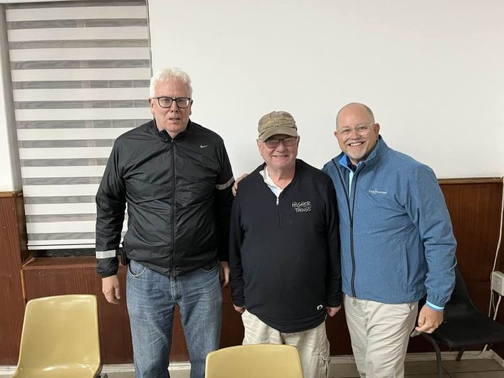 Nordling, Pless, and Rev Jeff Skopak at the Braai